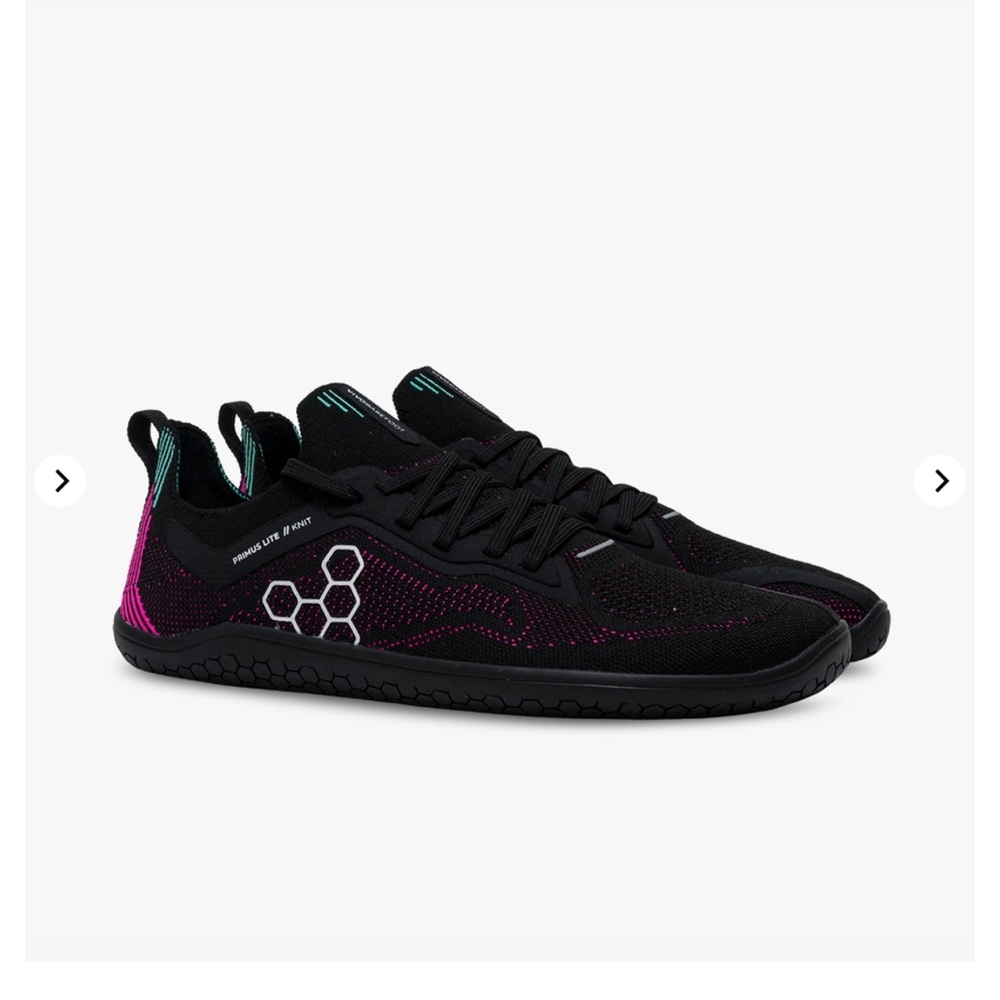 Vivo Barefoot Primus Lite Knit Women's Obsidian and Vibrant Pink Shoes